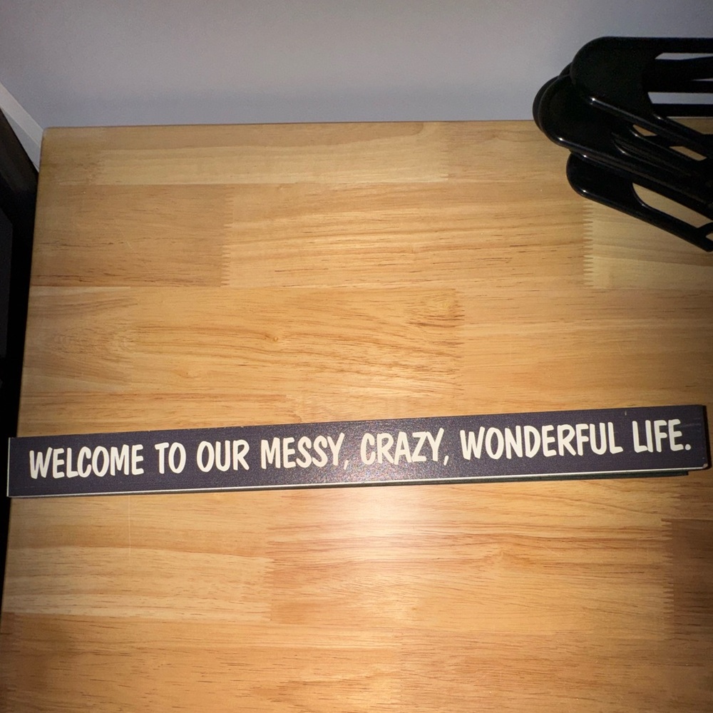 Black Wooden Welcome Sign